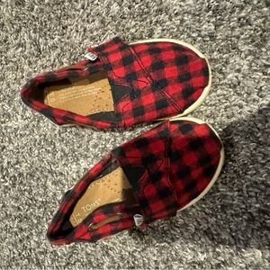 Toms toddler buffalo plaid shoes